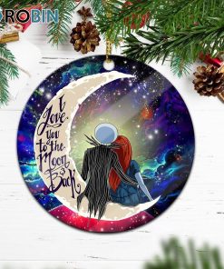 Jack And Sally Nightmare Before Christmas Love You To The Moon Galaxy Ornament – Christmas Decorations Jack And Sally Nightmare Before Christmas Love You To The Moon Galaxy Ornament – Christmas Decorations
