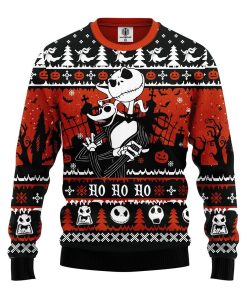 jack and zero nightmare 2 noel ugly christmas sweatshirt 1 gczowq