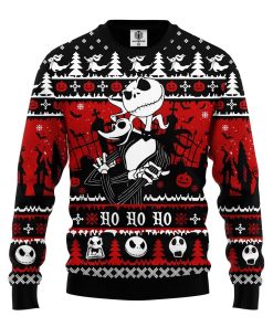 jack and zero nightmare before xmas ugly christmas sweatshirt 1 EQnUj