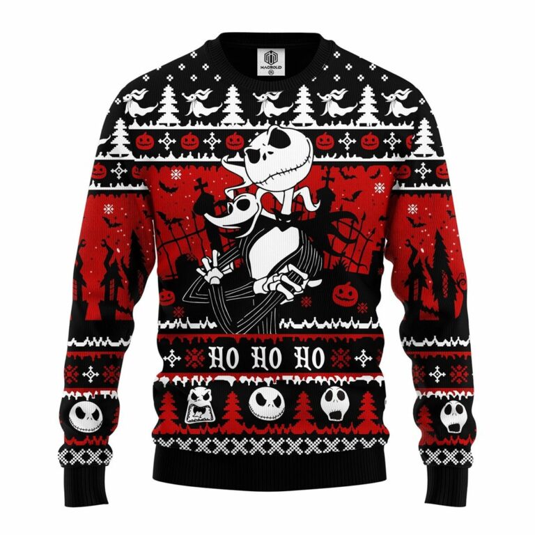 Jack And Zero Nightmare Before Xmas Ugly Christmas Sweatshirt