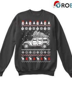 Jeep Wrangler Brings Christmas Home Ugly Sweatshirt