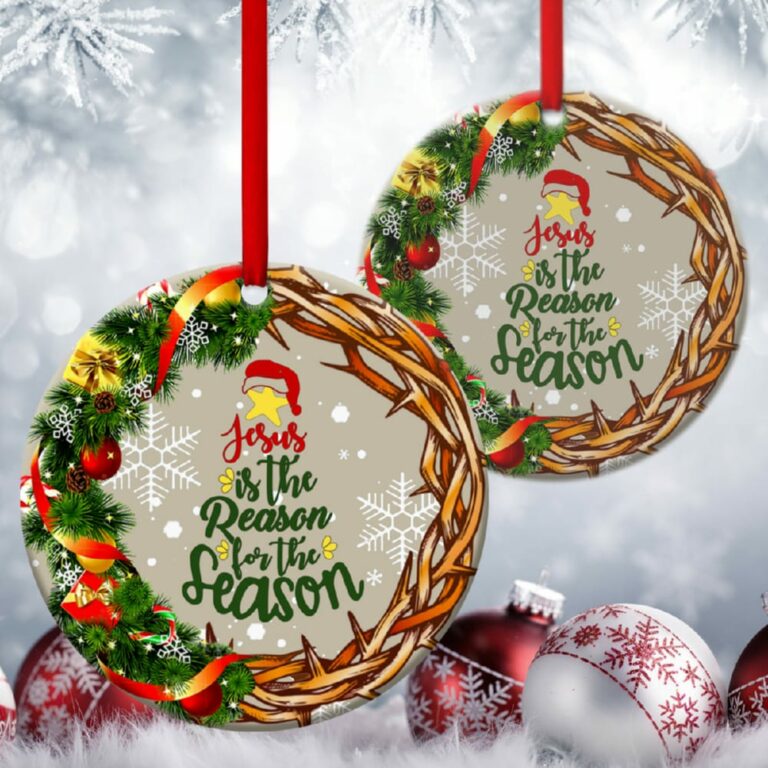 Jesus Circle Ornament Wreath And Crown Of Thorns