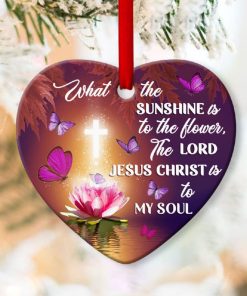 jesus is my soul beautiful lotus and butterfly heart ornament 1 S3rc8