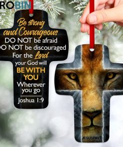 jesuspirit be strong and courageous joshua 19 lion cross ornament 1 rgalsm