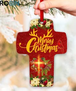 Jesuspirit Believe In The Magic Of Christmas Flower & Cardinal Shining Cross Ornament Jesuspirit Believe In The Magic Of Christmas Flower & Cardinal Shining Cross Ornament