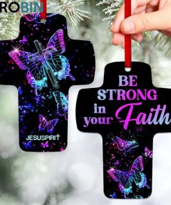 jesuspirit butterfly cross ornament be strong in your faith colossians 27 religious gift for christians 1 lljxy9