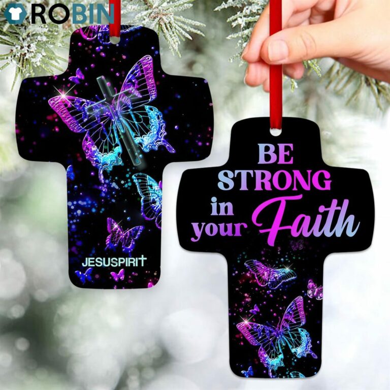 Jesuspirit Butterfly Cross Ornament Be Strong In Your Faith Colossians 27 Religious Gift For Christians