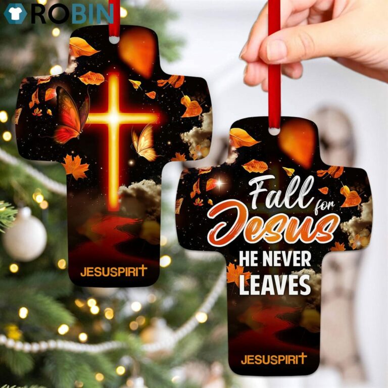 Jesuspirit Butterfly Cross Ornament Fall For Jesus He Never Leaves Motivational