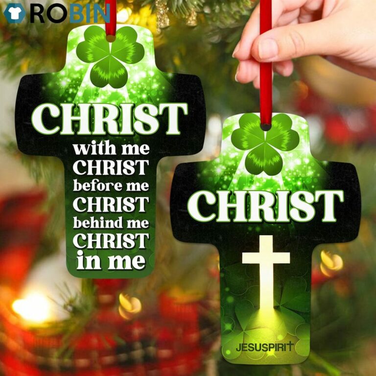 Jesuspirit Christ With Me Faithful Gift For Christian People Clover Cross Ornament