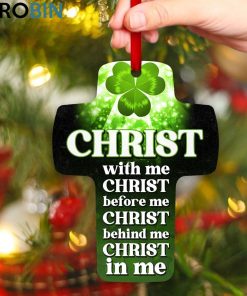 jesuspirit christ with me faithful gift for christian people clover cross ornament 2 adkd4o