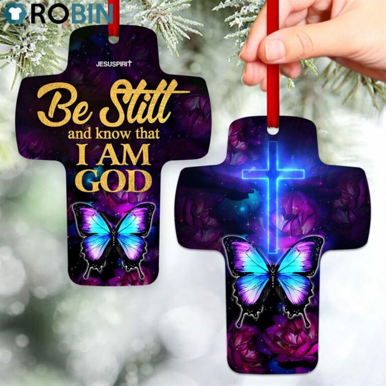 Jesuspirit Cross Ornament Be Still And Know That I Am God Psalm 4610 Butterfly And Flower
