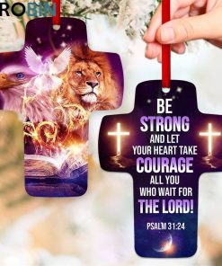 jesuspirit cross ornament eagle and lion psalm 3124 be strong and let your heart take courage 1 ie6qsv