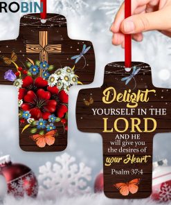 jesuspirit cross ornament flower and butterfly psalm 374 delight yourself in the lord 1 o373xu