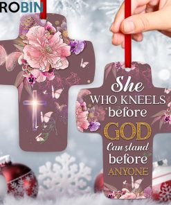 jesuspirit cross ornament flower and butterfly she who kneels before god can stand before anyone 1 wh4mak