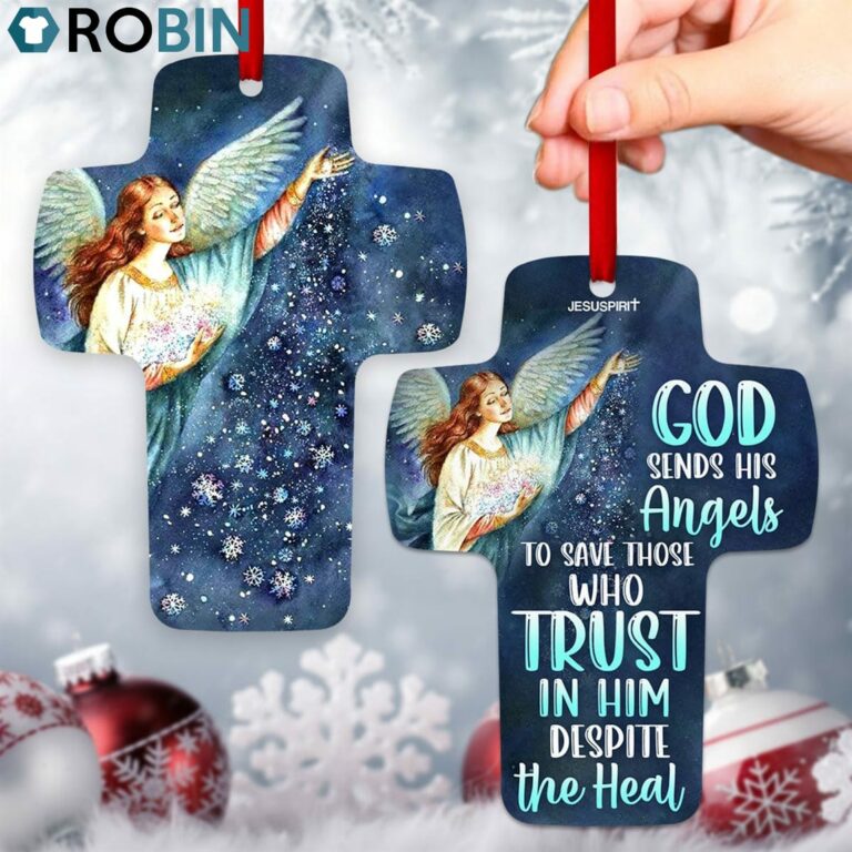 Jesuspirit Cross Ornament God Sends s Angels To Save Who Trust In