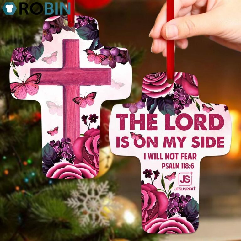 Jesuspirit Cross Ornament I Will Not Fear Psalm 1186 Roses And Butterfly