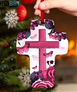 jesuspirit cross ornament i will not fear psalm 1186 roses and butterfly 2 qchcl1