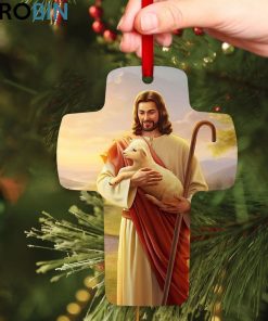 jesuspirit cross ornament jesus and lamb joshua 19 be strong and courageous 2 ud40ke