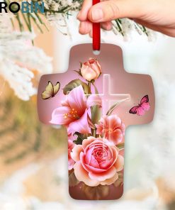 Jesuspirit Cross Ornament Rose And Lily At The Name Of Jesus, Every Knee Will Bow