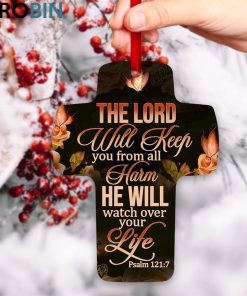jesuspirit cross ornament the lord will keep you from all harm psalm 1217 roses and butterfly 2 tifgv0
