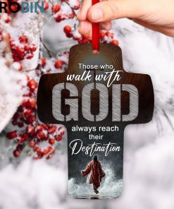 jesuspirit cross ornament those who walk with god always reach their destination religious gift for christians o 2 eohani