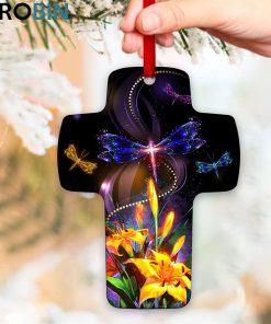 jesuspirit dragonfly and lily i am a child of god beautiful cross ornament 2 jsyhbq