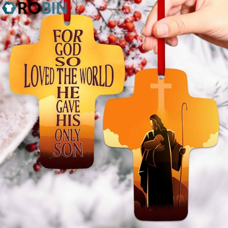 Jesuspirit For God So Loved The World Jesus And Lamb Unique Cross Ornament