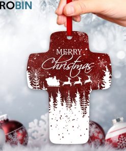 Jesuspirit Give Thanks To The Lord For He Is Good Psalm 1361 Cross Christmas Ornament