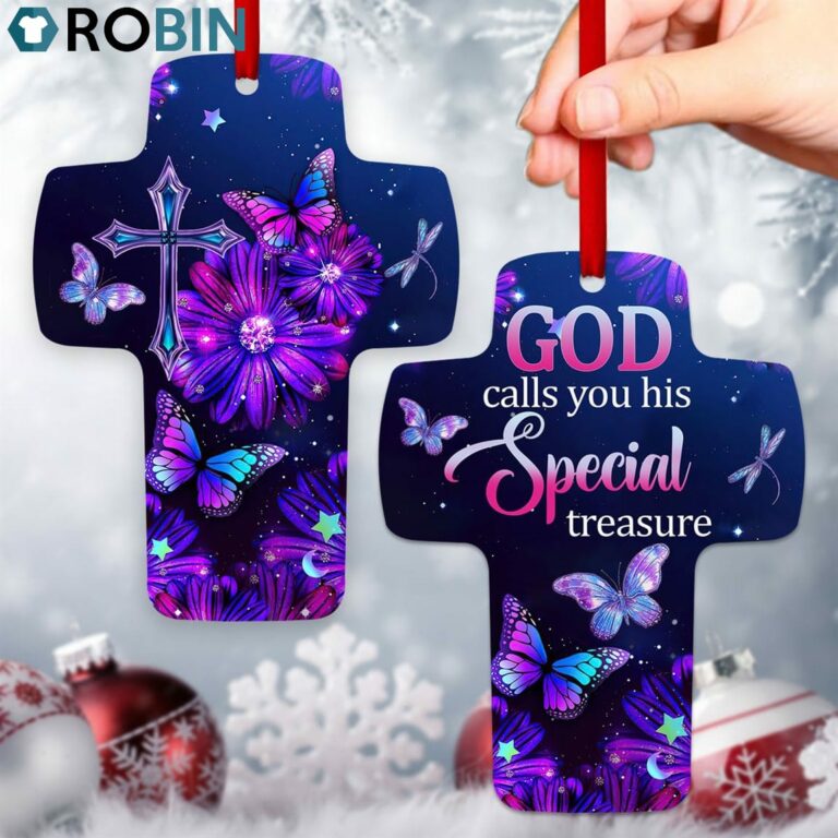 Jesuspirit God Calls You s Special Treasure Butterfly And Flower Cross Ornament