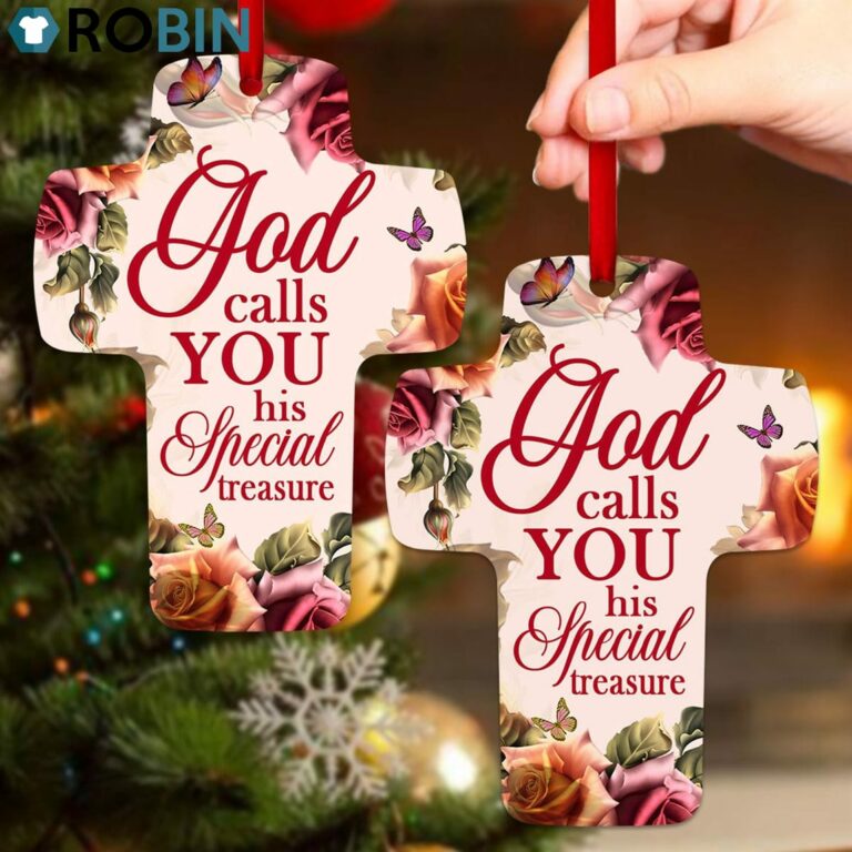 Jesuspirit God Calls You s Special Treasure Roses And Butterfly Cross Ornament