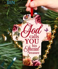 Jesuspirit God Calls You s Special Treasure Roses And Butterfly Cross Ornament