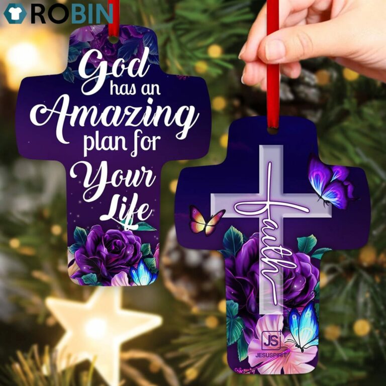 Jesuspirit God Has An Amazing Plan For Your Life Butterfly And Rose Cross Ornament
