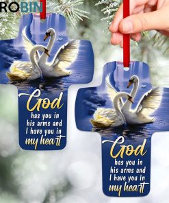 jesuspirit god has you in s arms emotional gift for christians memorial swan cross ornament 1 dz6rbr