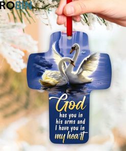 jesuspirit god has you in s arms emotional gift for christians memorial swan cross ornament 2 ugi99q