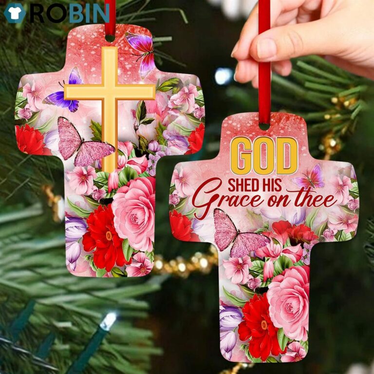 Jesuspirit God Shed s Grace On Thee Cross Ornament Flower And Butterfly