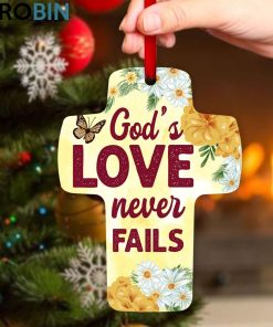 Jesuspirit God’s Love Never Fails Gifts For True Hearted Christians Daisy And Butterfly Cross Ornament Jesuspirit God’s Love Never Fails Gifts For True Hearted Christians Daisy And Butterfly Cross Ornament