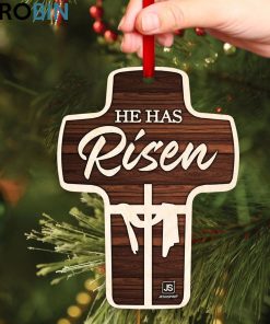 Jesuspirit He Has Risen Meaningful Cross Ornament Religious Decoration Gift For Christian Relatives