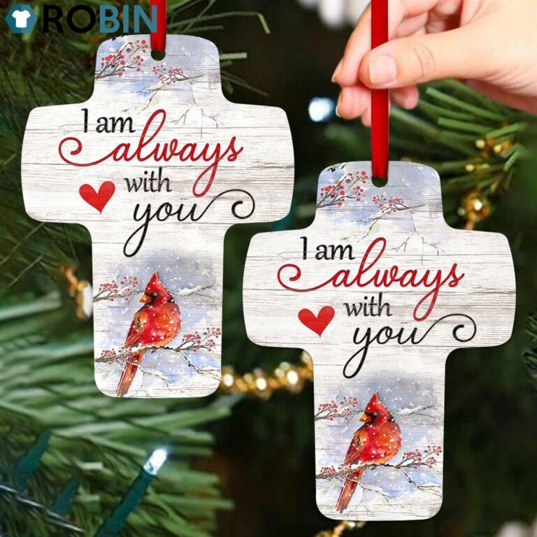 Jesuspirit I Am Always With You Meaningful Gift For Christians Memorial Cardinal Cross Ornament