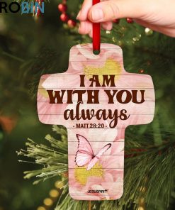 jesuspirit i am with you always matthew 2820 daisy and butterfly beautiful cross ornament 2 uwsugy