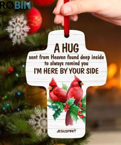 jesuspirit i m here by your side beautiful memorial cross ornament flower and robin redbreast 2 hiogk7