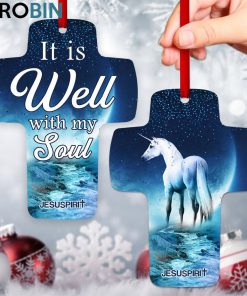 jesuspirit it is well with my soul religious gift for christian people unicorn cross ornament 1 stq58v