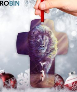 Jesuspirit Jesus Is The Key To Heaven But Faith Unlocks The Door Cross Ornament Lion And Lamb