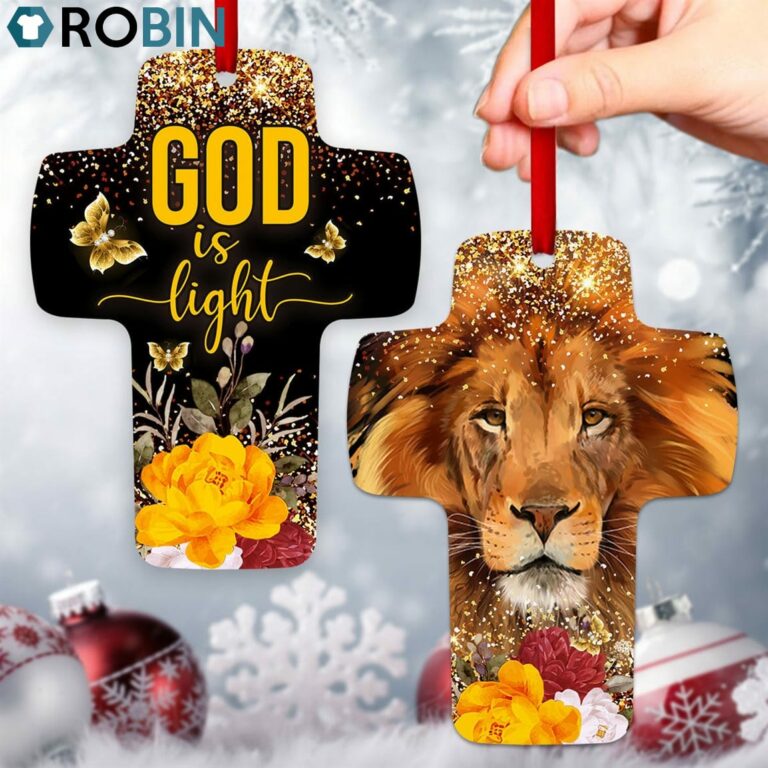 Jesuspirit Lion And Flower God Is Light 1 John 15 Unique Cross Ornament