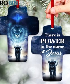 jesuspirit lion cross ornament there is power in the name of jesus faithful gift for christian people 1 hvqeft