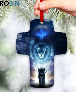 jesuspirit lion cross ornament there is power in the name of jesus faithful gift for christian people 2 zf7ka0
