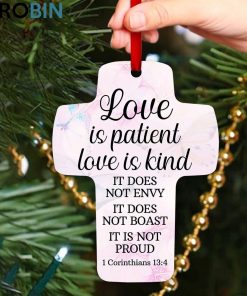 Jesuspirit Love Is Patient 1 Corinthians 134 Flower And Butterfly Cross Ornament