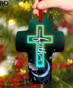 Jesuspirit May God Bless You Always Moon And Butterfly Cross Ornament