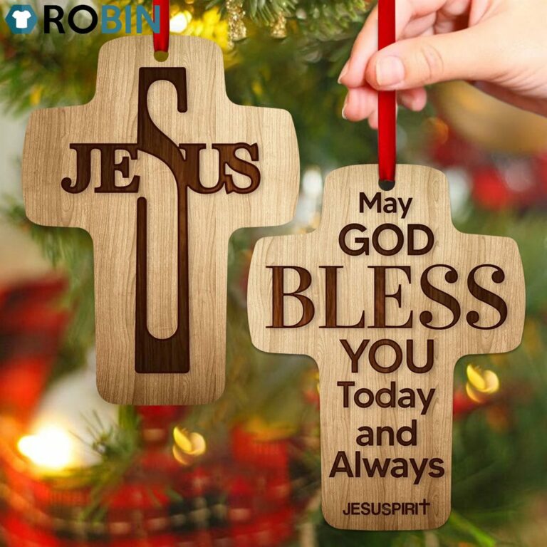 Jesuspirit May God Bless You Today And Always Inspirational Gifts For Christians Cross Ornament