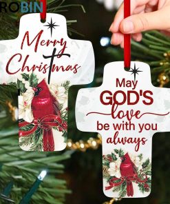 jesuspirit may god s love be with you always flower and cardinal cross ornament 1 yrcsyh