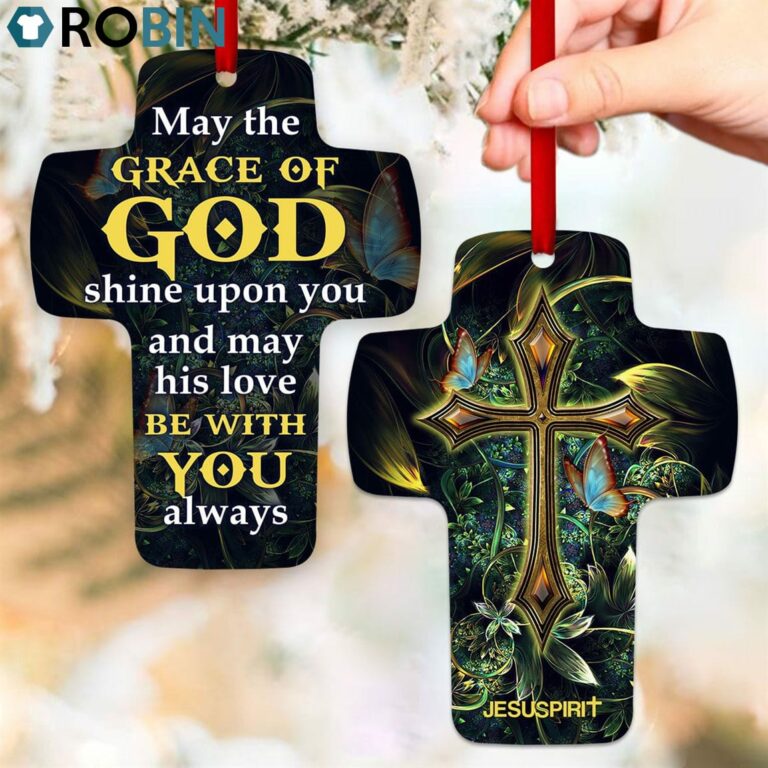 Jesuspirit May The Grace Of God Shine Upon You Butterfly Cross Ornament